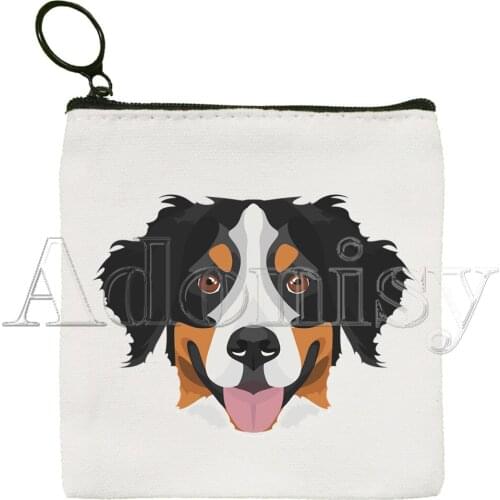 Bernese Mountain Dog Hand-painted Wallet Blank Canvas Pure White Cloth Bag Customized Hand-painted Small Coin Bag