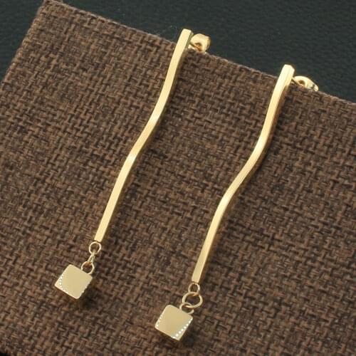 Free Shipping Simple Gold Color Drop Earring Fashion Stainless Steel Jewelry Earrings For Women Gift EFGZDQHP