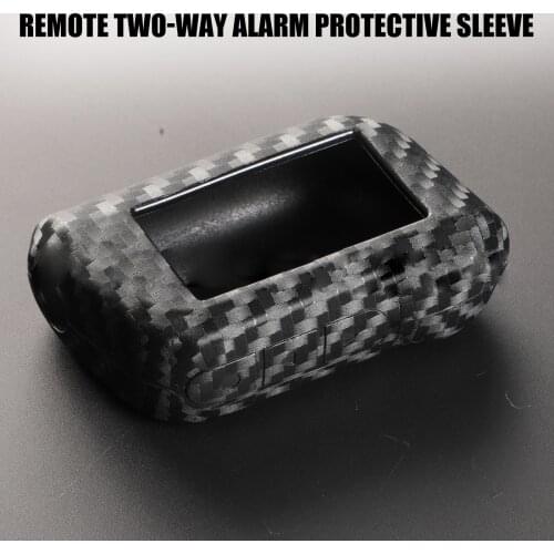 Stylish Carbon Fiber Car Key Case Cover Protection For Starline A93 A63 Russian Version Two Way Auto Alarm Systems LCD