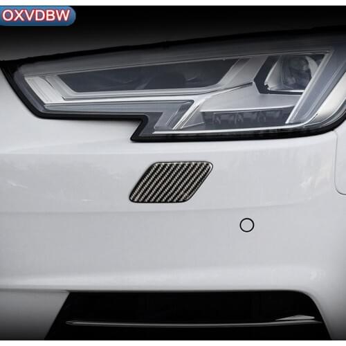 For Audi a4 b9 RS4 S4 2017 Carbon Fiber Styling Headlamp cleaning panel Strips Protector Anti-collision Strip Car Accessorie