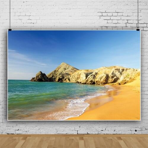 Laeacco Summer Tropical Sea Beach Coast Sand Holiday Natural View Scenic Photographic Background Photo Backdrop Photo Studio