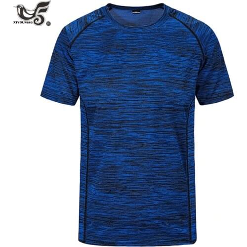 Plus size L~8XL Mens Cool Running Workout quick Dry Fitness Moisture Wicking Athletic Compression Sport Training men t-Shirt