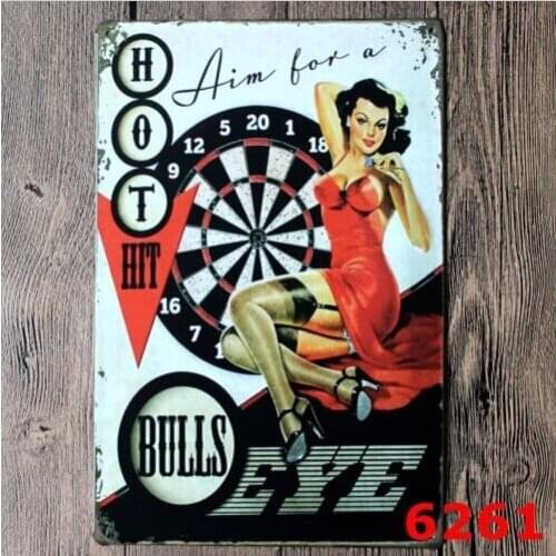 Hot Hit sexy Lady Vintage Tin Sign Bar Pub Home Wall Decor Retro Metal Poster 20x30CM