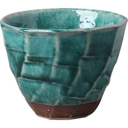 Blue ice crack hand-made cups high quality ceramic tea cup 230ml milk cup coffee mug