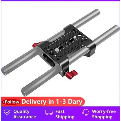 Multifunction Camera Base Plate with 15Mm Rod Rail Clamp for Dslr Camera Shoulder Rig Support Accessories