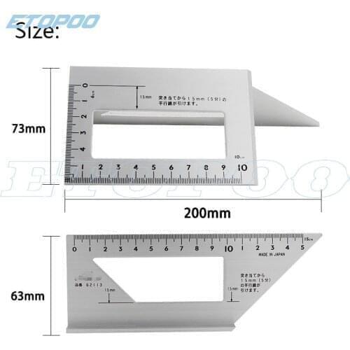 Japanese Aluminum Alloy woodworking Multifunctional Square 45 degrees 90 degrees gauge ruler plastic Angle Protractor
