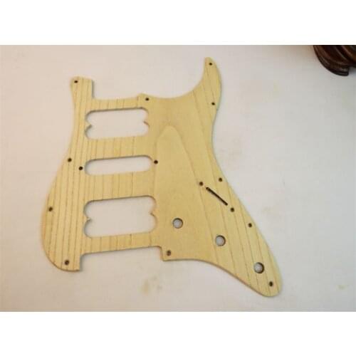 Unfinished hand made Ailanthus wood STRAT GUITAR HSH Pickguard #3235