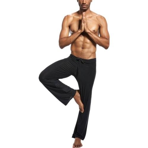 2020 New Men Ice Silk Long Pants Flirty Lounge Loose-Fitting Sport Yoga Pants Pyjama Trouser
