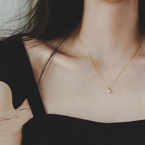 2021 New Elegant Pendant 925 Sterling Silver Necklace Exquisite Simple Choker For Ladies Wedding Gift Fine Jewelry NK094