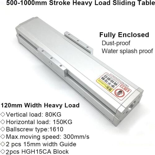 Heavy Load Fully Enclosed Sliding Table Dust-proof Cover Guide Linear Stage 1610 Ballscrew XYZ Axis Cross Electric Moving Module