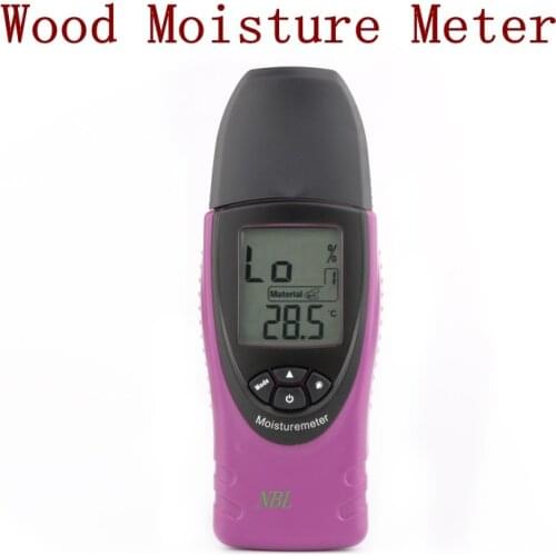 Professional Wood Moisture Meter 0-54.8% 2 Pins LCD Digital Wood Humidity Meter 7 Materials Ambient Temperature Moisture Tester