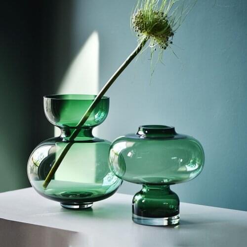 Nordic INS Abstract Glass Vases Tabletop Flower Pot Green Plant Vase Home Decoration Crafts Modern Art Vases Housewarming Gifts