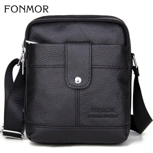 FONMOR 100% Genuine Leather Men Messenger Bag Multifunctional Men Handbag Shoulder Bags High Quality Phone Crossbody Bags