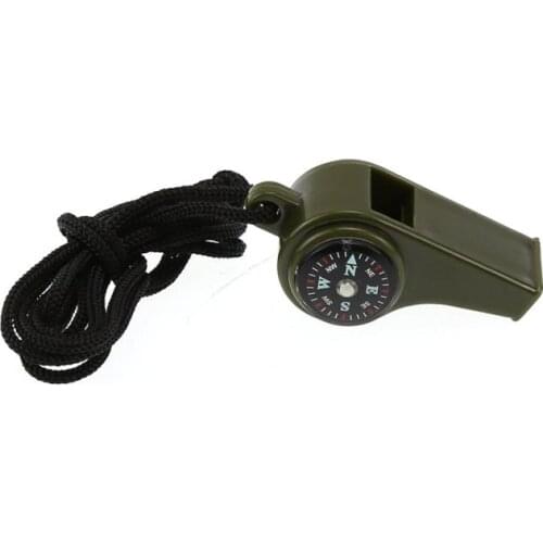 3 In 1 Outdoor Whistle Camping Hiking Emergency Lightweight Multi-Functional Survival Tools Whistle Thermometer Compass