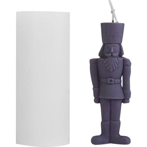 Simplified Human-shaped Candle Mold Nutcracker Aromatherapy Candle Silicone Mold Candle Making Wax Plaster Mould