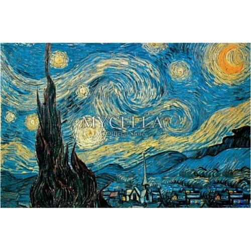 Van Gogh Starry Night Full 5D DIY Diamond Painting Scenery Diamond Embroidery Cross Stitch Rhinestone Mosaic Wall Stickers Gifts