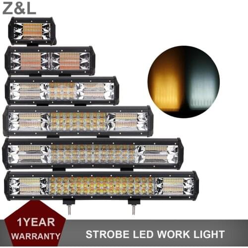 OFFROAD 4-20 INCH LED WORK LIGHT STROBE FLASHING LAMP 4000K 6000K CAR BOAT TRUCK TRAILER TRACTOR PICKUP SUV 12V 24V WHITE AMBER