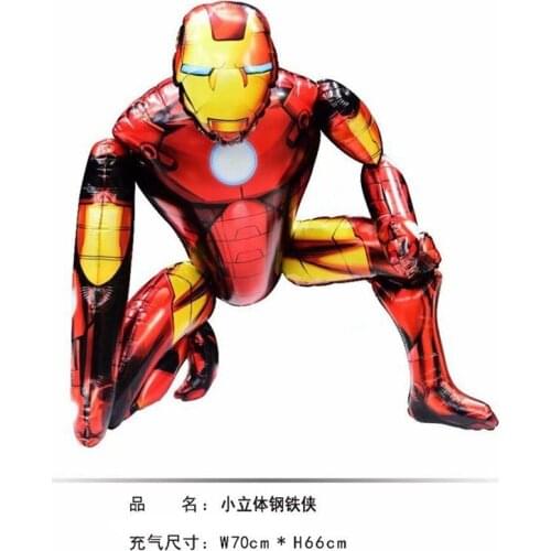 Cartoon Spiderman Iron Man 3D Assembled Aluminum Foil Balloon Birthday Boy Prefers Hero Theme Party Wedding Decoration Supplies