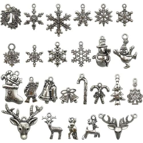 High Quality 50 Pcs 25 Kinds Fashion Antique Bronze Retro Style Alloy Charms Fitting For Christmas Gift Diy Craft Handmade