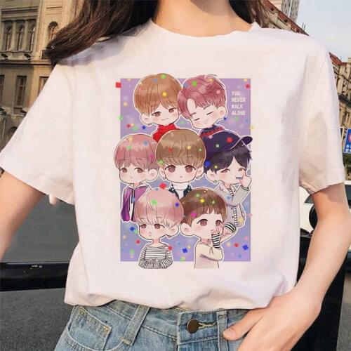 2021 New Summer short sleeve Top Tee Cartoon Print T-Shirt Women Graphic Tee Street Cute Style Casual Tops Tee