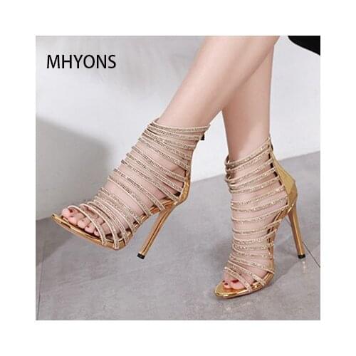 2021 Simmer Womens Latin Dance Shoes Ballroom Girls Casual Shining Crystals Sandals Party Square High Soft Heel 35-37