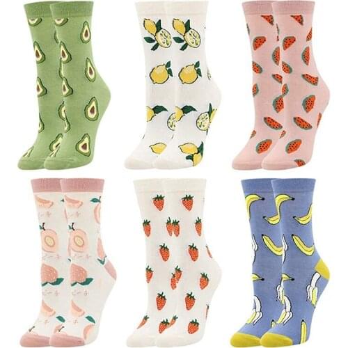 Womens Girls Novelty Funny Crew Socks,Crazy Cute Food Design Socks Cotton,Girls Gift
