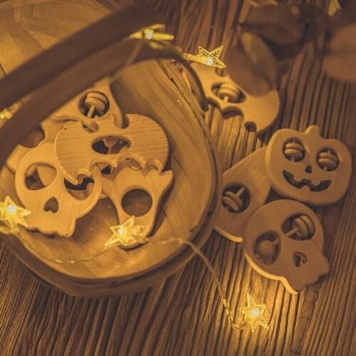 1pc Baby Teether Halloween Beech Wood Teethers Toy Pendant BPA Free Wooden Pumpkin Baby Nursing Bead Pendant Childrens Goods