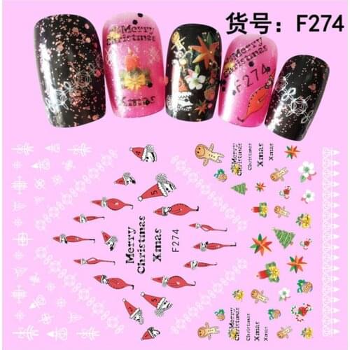 1pc Hot Sale Christmas Man Pattern 3D Nail Decal and Sticker Three-dimensional Gummed Sticker New Arrivals T1602