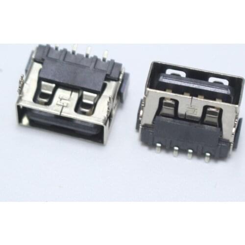 10PCS SMD USB Type A Female jack 4PIN AF 10.0 PCB Mount Socket Connector Flat Edge DIY Repair Phone Toy Parts