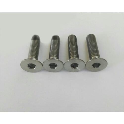 2pcs M8 titanium alloy screw bolt Allen flat head screws countersunk hex socket cup bolts Ti machine thread nail