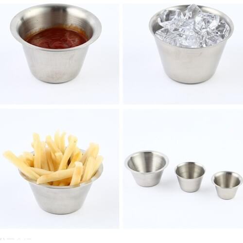 3 Size Kitchen Seasoning Cups Tomato Stainless Steel 304 Sauce Cups Snack Baskets Sauces Seasoning Cups Kitchen Utensils