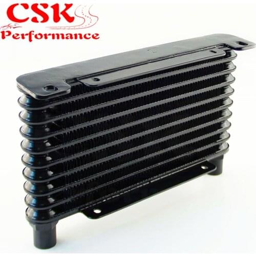8-AN 32MM 10 ROW ENGINE/TRANSMISSION RACING COATED ALUMINUM OIL COOLER Black