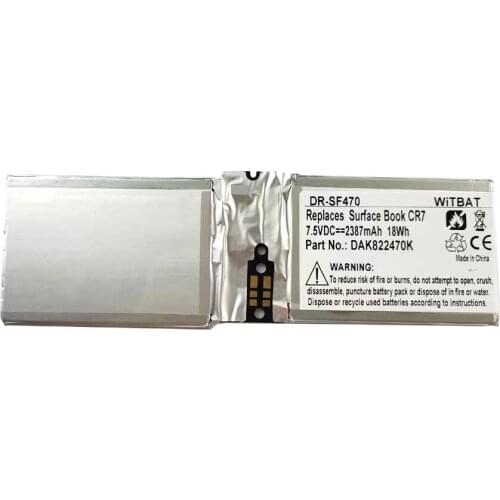 7.5V 2387mAh Li-Polymer Battery Suitable for Microsoft Surface Book CR7 battery Rechargeable Replacement DAK822470K G3HTA020H
