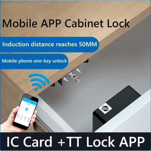 T8 Keyless Invisible Smart Drawer Lock Intelligent IC Card TTLock APP Cabinet Locker Unlock Electronic Wooden Furniture Locks