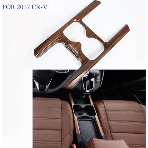 Car Styling FIT For Honda CR-V CRV 2017 Car Console Water Cup Holder Cover Trim Decoration Frame ABS Interior Molding Sticker