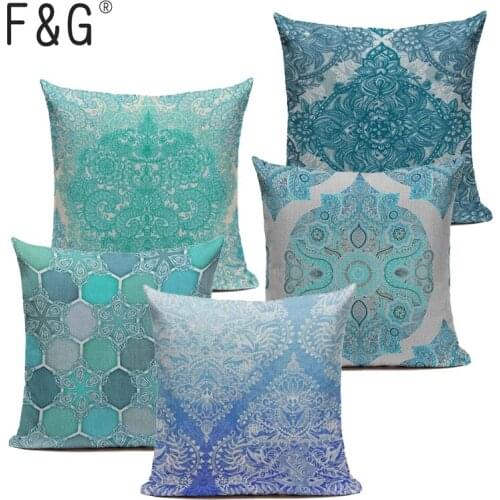 Bohemian Style Flower Mandala Cushion Cover Pillow Case Linen Cotton Pillow Covers Plant sofa Car Seat Decorative Pillowcase