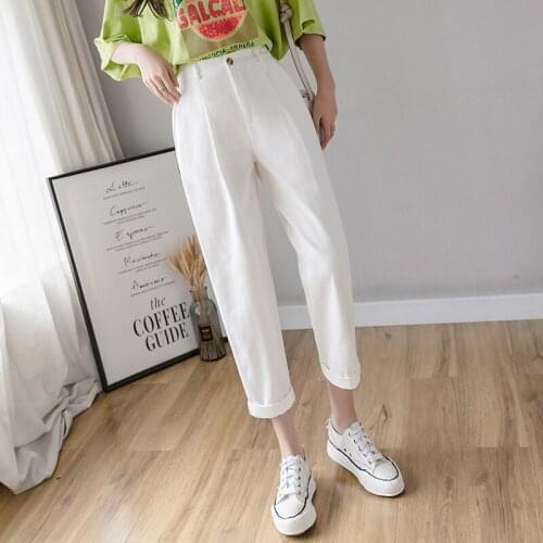White Cargo Pants Woman High Waist Plus Size Harajuku Harem Trousers Joggers Korean Fashion Vintage Streetwear Pantalones Mujer