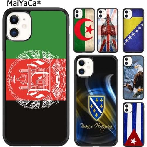 MaiYaCa Algeria Afghanistan Bosnia British Pakistan Flag Phone Case For iPhone 5 6s 7 8 plus X XR XS 11 12 pro max Galaxy S9 S10