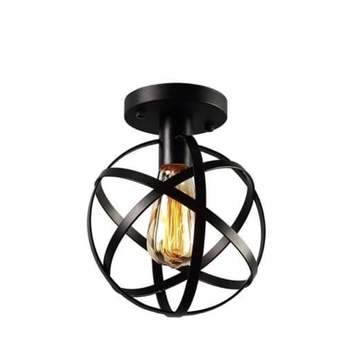 Black Round Ball Loft Ceiling Light Lamp Restaurant Corridor Bedroom Porch Balcony Living Room Ceiling Lamp Fixture