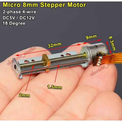 DC 5V/12V Mini 2-phase 4-wire Stepping Stepper Motor Linear Screw Slider Block Nut