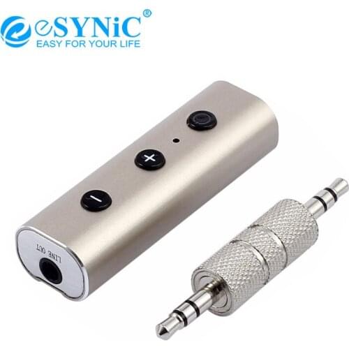 ESYNiC V4.2 EDR Bluetooth-compatible Wireless Adapter Mini 3.5mm Music Receiver CVC Car Aux Audio USB Cable Mic HIFI DSP Amp