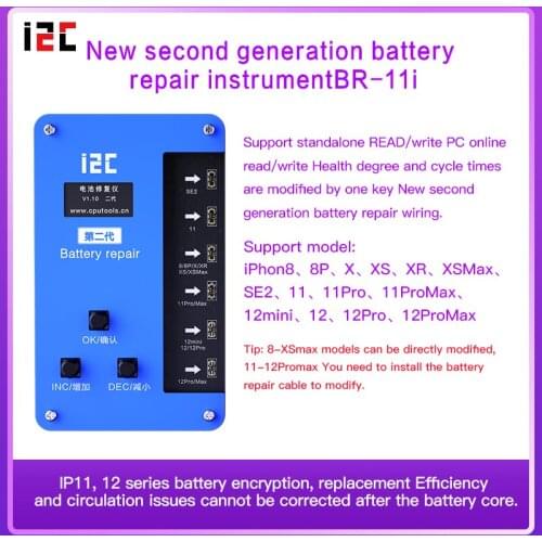 I2C Battery Repair Instrument BR-11 For Iphone 11 12 Pro Max Battery Cycle Number Modification Pop-up Window Error Correction