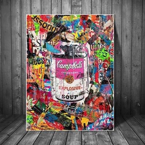 Street Color Iron Barrel Graffiti Canvas Painting Printed on Canvas Art Poster Mural Prints Home Living Room Decoration