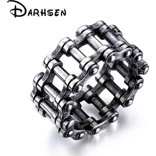 FATE LOVE 12mm Big/large Bike Chain Men Punk Rings Stainless Steel Metal Fashion Jewelry Size 7 8 9 10 11 12