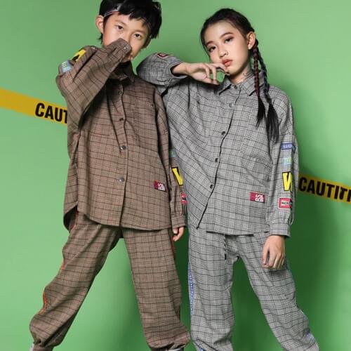 2019 Ropa Hip Hop Costume For Boys/Girls Jazz Dance Wear Childrens Street Dance Hiphop Kung Fu Performance Dance Costume BL1771
