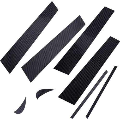 1 Set Car Door Window B Pillar Post Cover Trim Sticker Carbon Fiber Style PC Fit for Toyota Camry 2021 2020 2019 2018