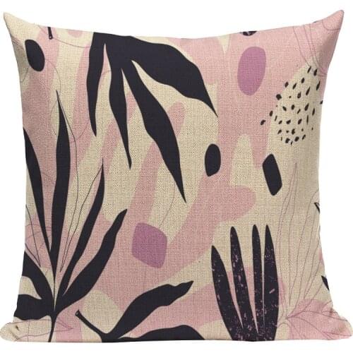 Floral Linen Sofa Car Cushions Covers Flower Plant Pillows Cases Tropical Jungle Cushion Cover Decor Bohemian Home Pillows Case