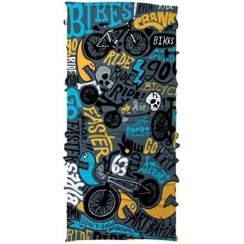 Necko Blue Bicycle Buff Bandana Face Mask-DN0064 444957976