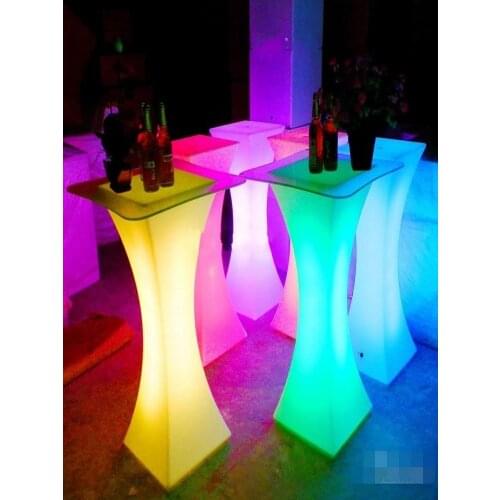 New Rechargeable LED Luminous cocktail table waterproof glowing led bar lighted up coffee kTV disco party supply