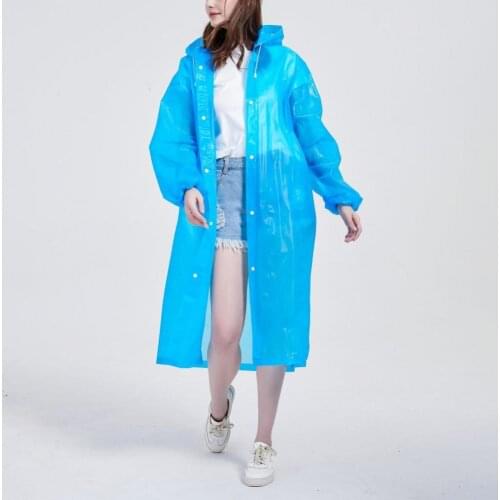 Unisex Raincoat Hooded Loose Simple Long Sleeve Non-disposable Rainwear for Rainy Day adult waterproof Jacket Clear Poncho